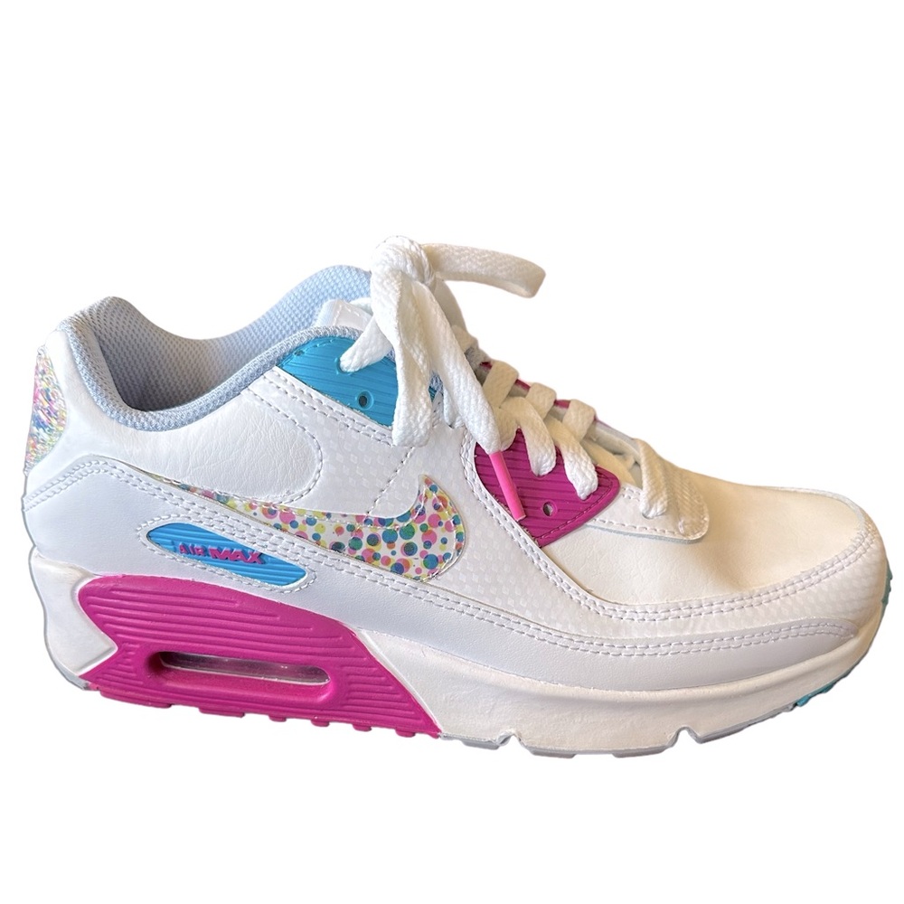 Nike Air Max 90 LTR SE White/Multi-color. 7 Ladies; 6 Youth; 38.5 Eur. New!